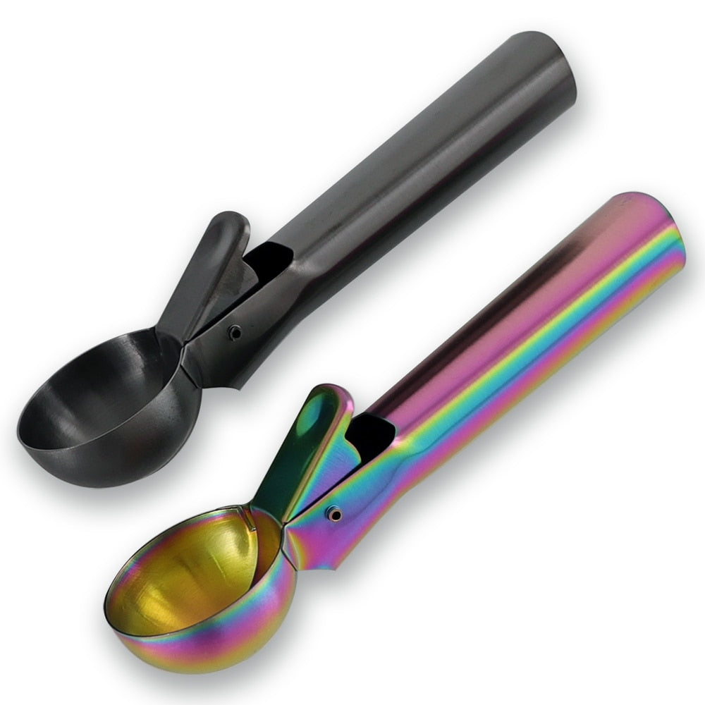 Stainless Steel Ice Cream Scoop with Trigger, Anti-Freeze Handle, Ice Cream Spoon Perfect for Gelatos, Frozen Yogurt, and Sundaes